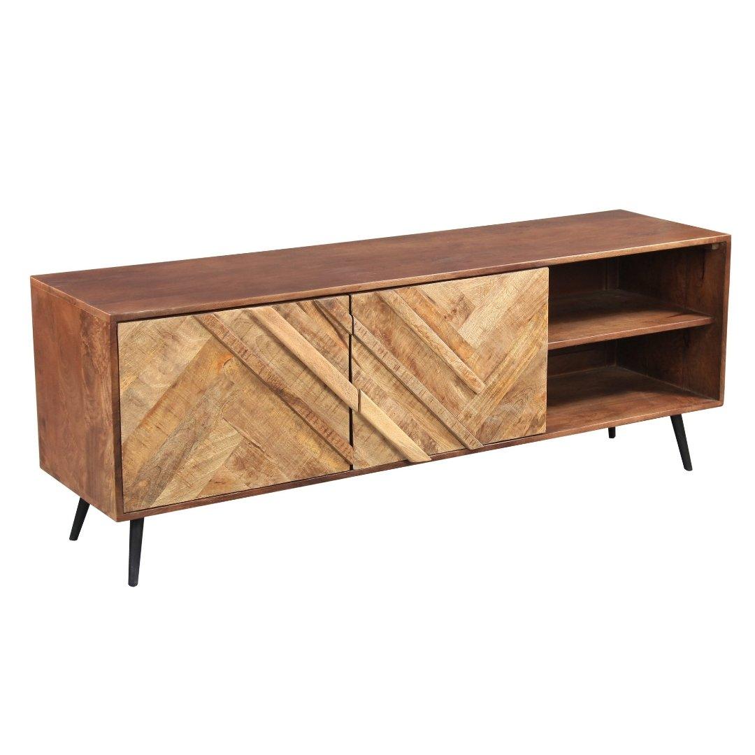 Meuble TV en bois de manguier naturel Renn - Rustic Furniture Outlet