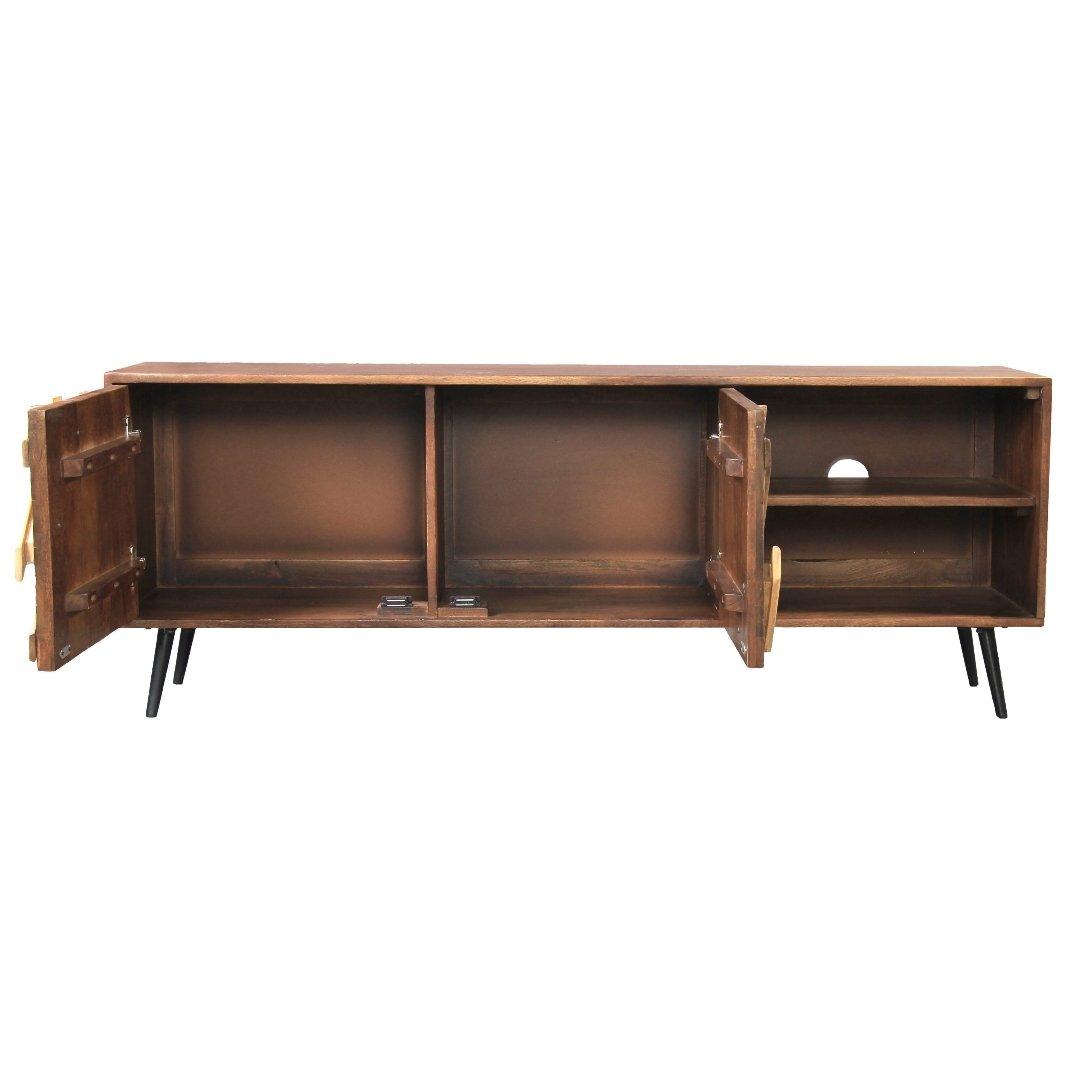 Meuble TV en bois de manguier naturel Renn - Rustic Furniture Outlet