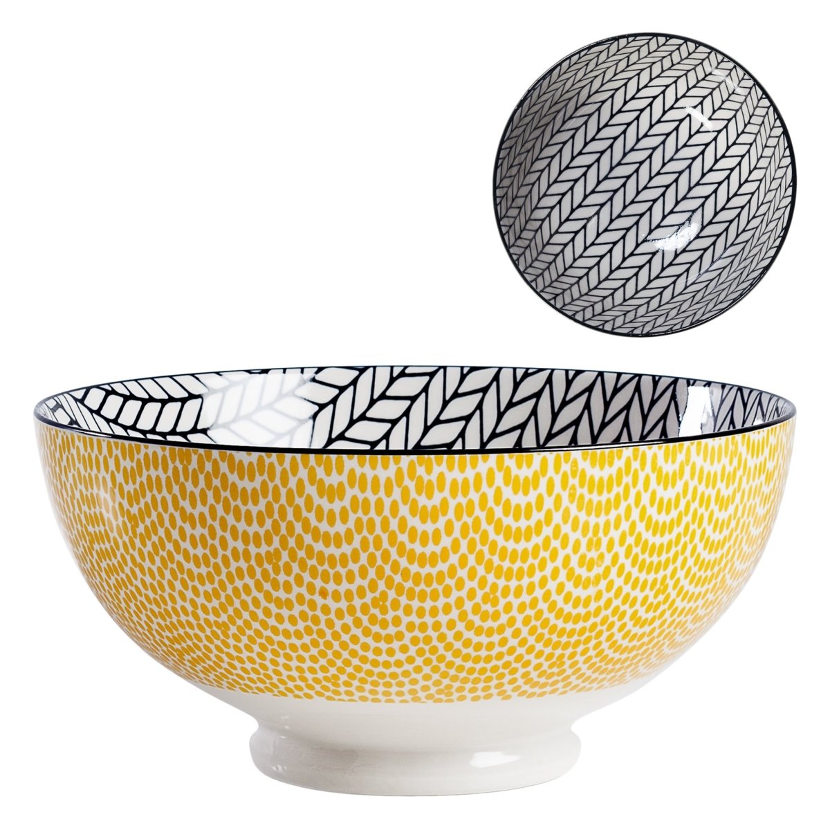 Rope kiri Porcelain 8 inch Diameter Bowl - Rustic Furniture Outlet