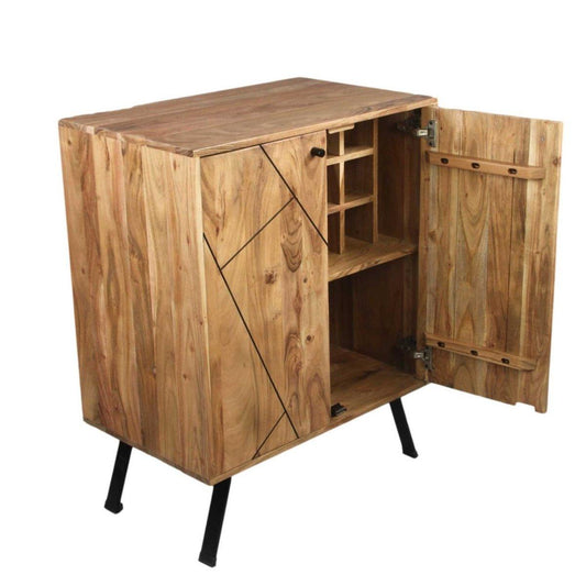 Meuble de bar en bois d'acacia Scott - Rustic Furniture Outlet