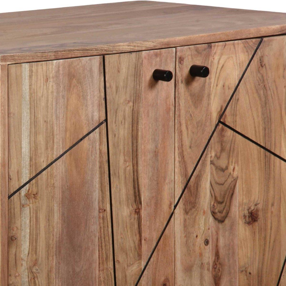 Scott Acacia wood Bar Unit - Rustic Furniture Outlet
