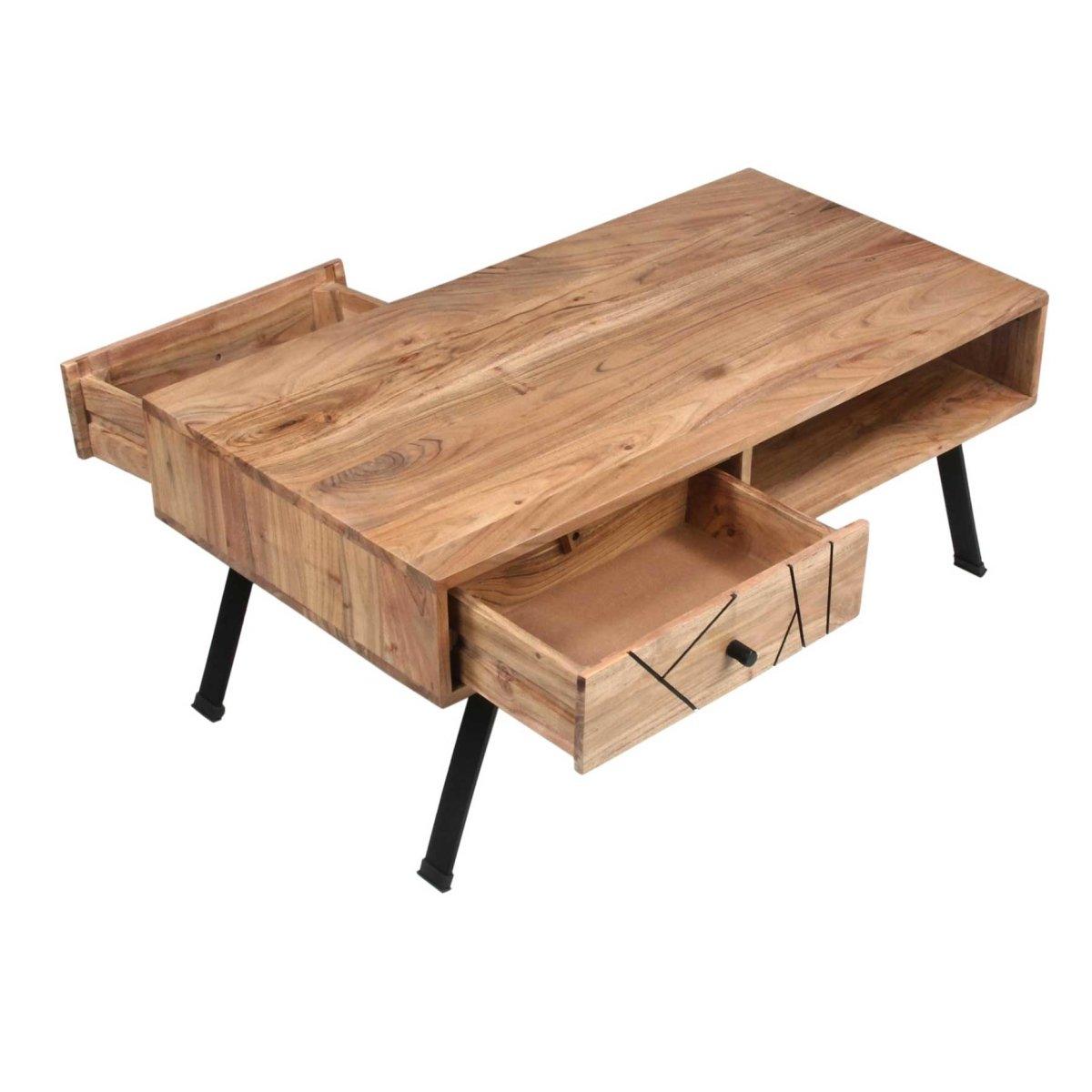 Scott Acacia wood Coffee Table - Rustic Furniture Outlet