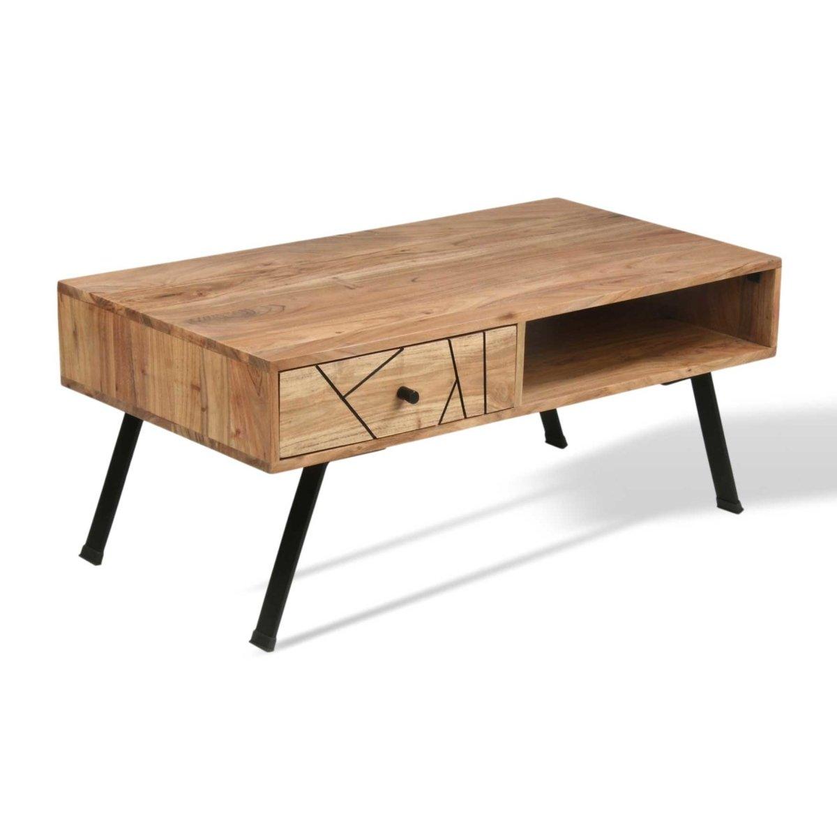 Scott Acacia wood Coffee Table - Rustic Furniture Outlet