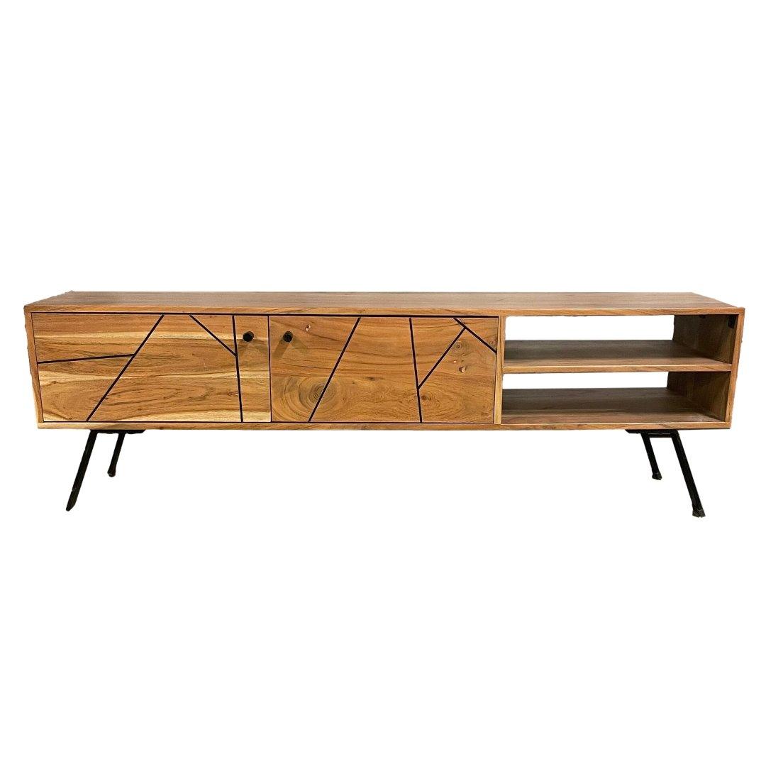 Scott Acacia wood TV Stand - Rustic Furniture Outlet