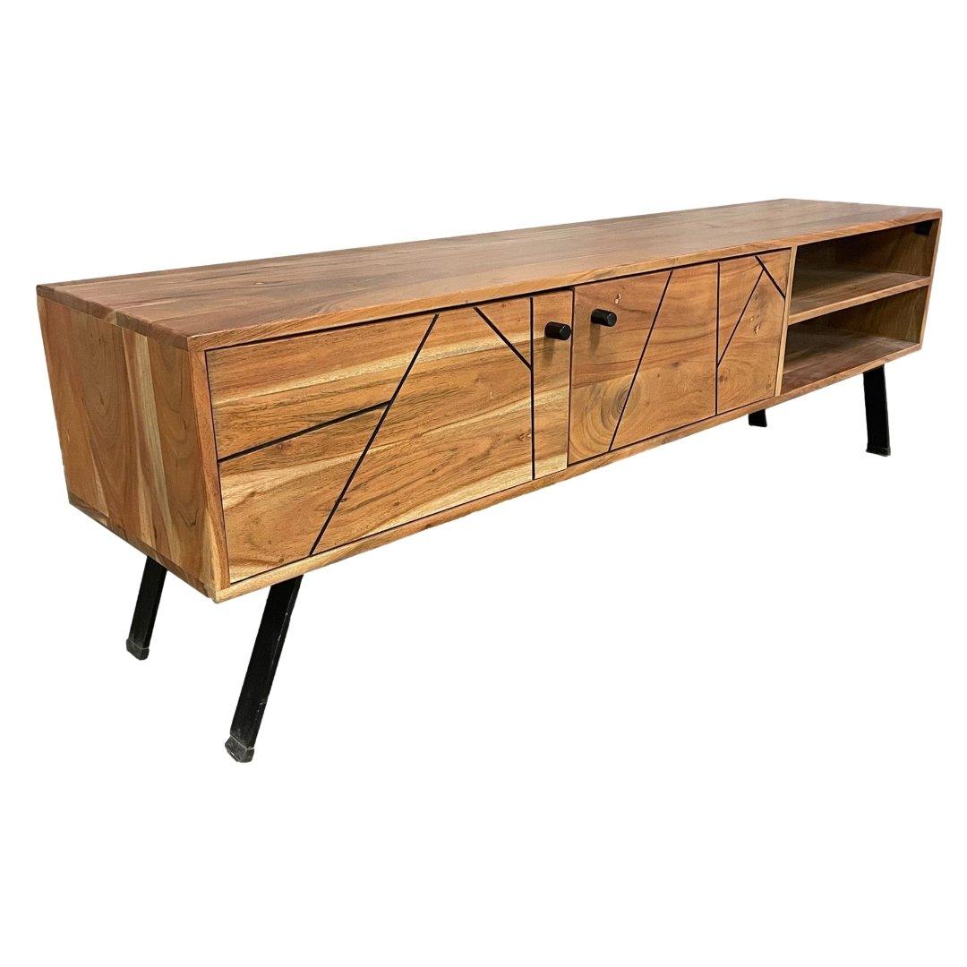 Scott Acacia wood TV Stand - Rustic Furniture Outlet
