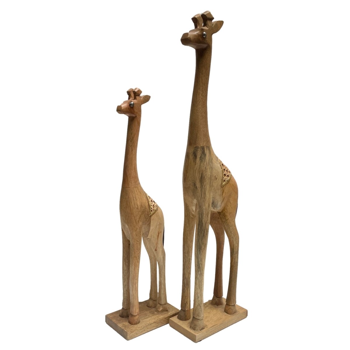 Set of 2 Mango wood Giraffe - Rustic Furniture Outlet