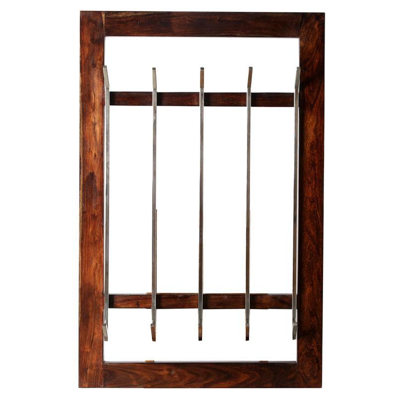 Small Rosewood Wall 10 coat rack - Rustic Furniture Outlet