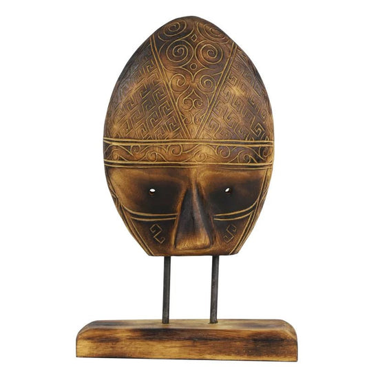 Petit porte-masque tribal en bois de teck - Rustic Furniture Outlet