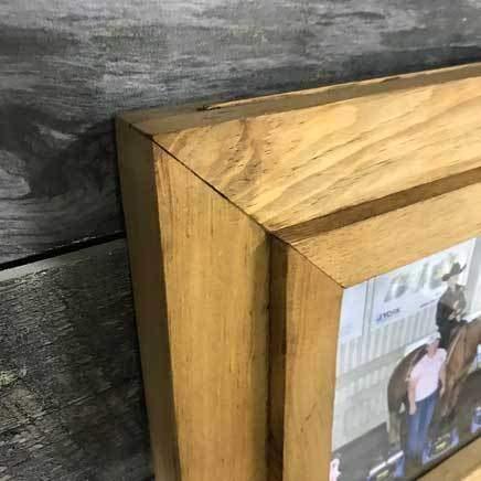 Small wood & Metal rustic pine trophy belt buckle holder - Rustic Furniture Outlet