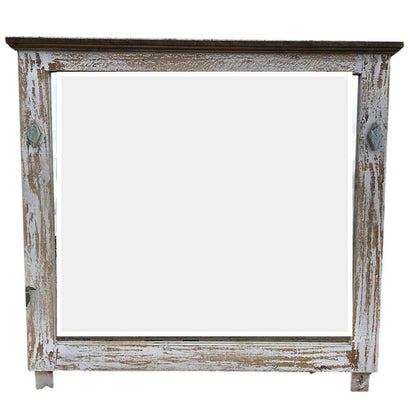 Tacoma rustic Mexican pine wood frame mirror - Rustic Furniture Outlet