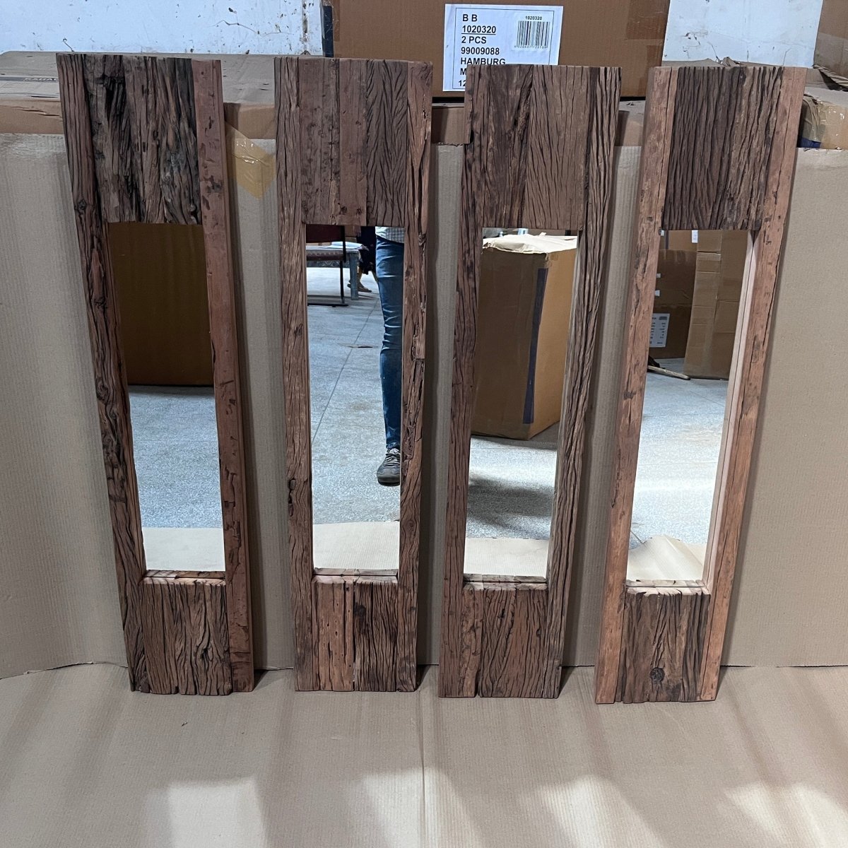 Grand miroir en bois récupéré de 48 pouces - Rustic Furniture Outlet