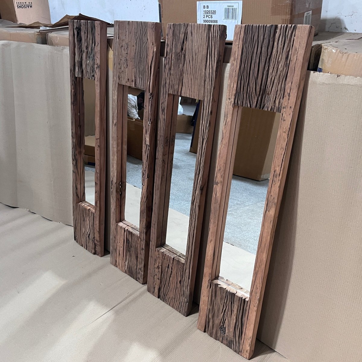Grand miroir en bois récupéré de 48 pouces - Rustic Furniture Outlet