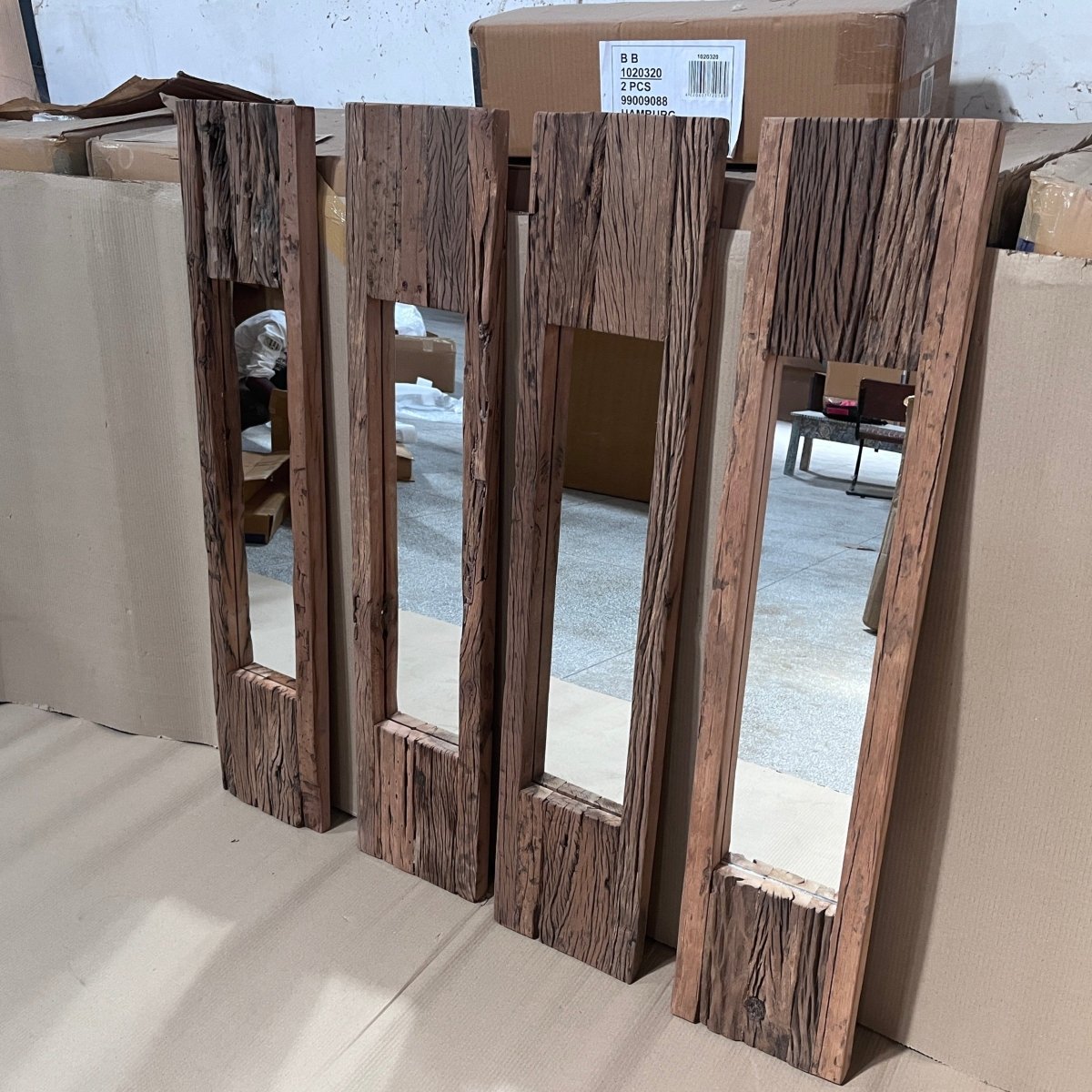 Grand miroir en bois récupéré de 48 pouces - Rustic Furniture Outlet