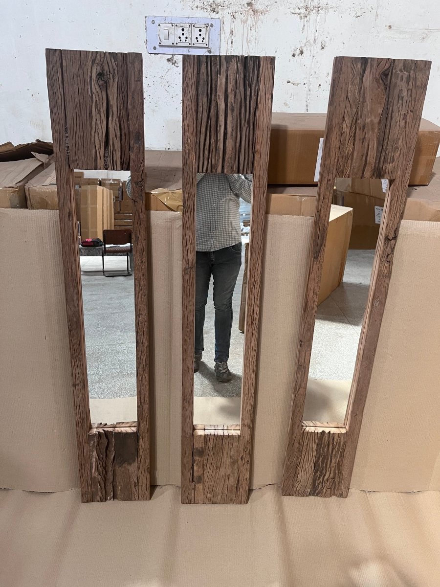 Tall 59 inch Reclaimed wood mirror - Rustic Furniture Outlet
