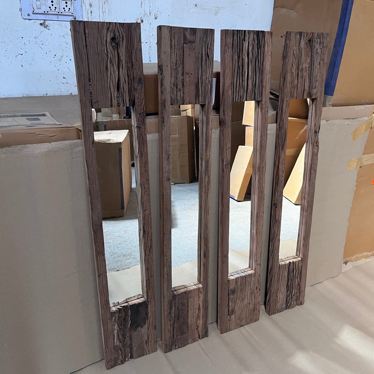 Tall 59 inch Reclaimed wood mirror - Rustic Furniture Outlet