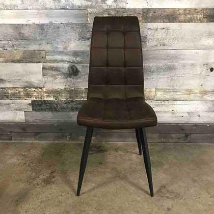 Tall Brown Wool effect Dining chair (set of 2) - Rustic Furniture Outlet