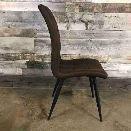 Tall Brown Wool effect Dining chair (set of 2) - Rustic Furniture Outlet