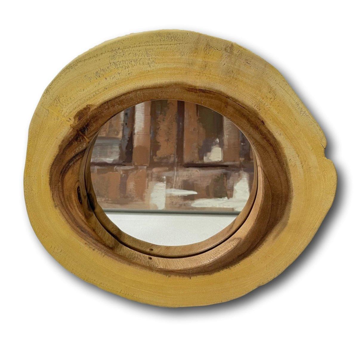 Taz Medium Live Edge Chamcha Wood Wall Mirror - Rustic Furniture Outlet