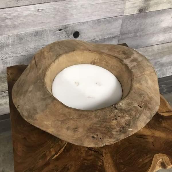 Teak Root Candle Bowl - Rustic Furniture Outlet