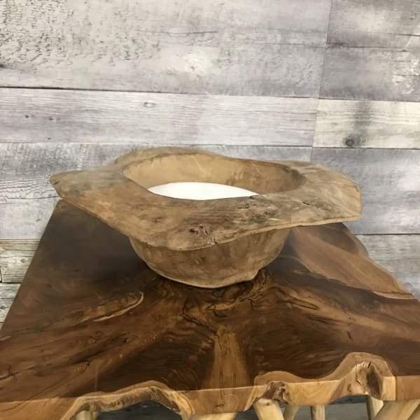 Teak Root Candle Bowl - Rustic Furniture Outlet