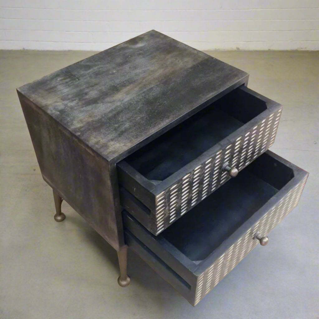Tex 2 drawer nightstand - Rustic Furniture Outlet