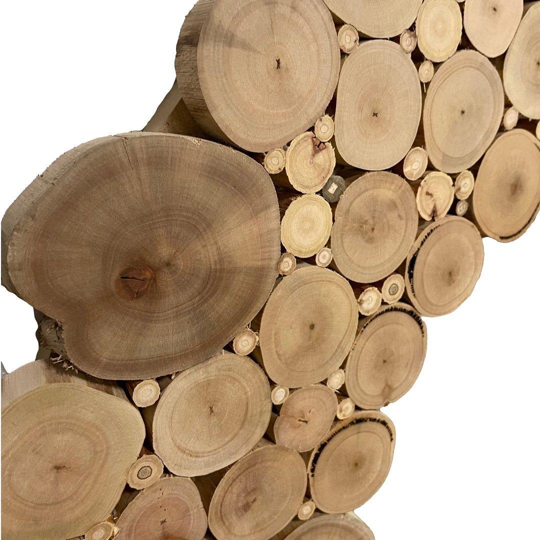 Titus Round Eucalyptus Wall Mirror - Rustic Furniture Outlet