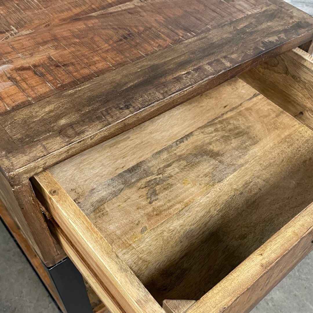 Tolo 2 drawer reclaimed wood nightstand - Rustic Furniture Outlet