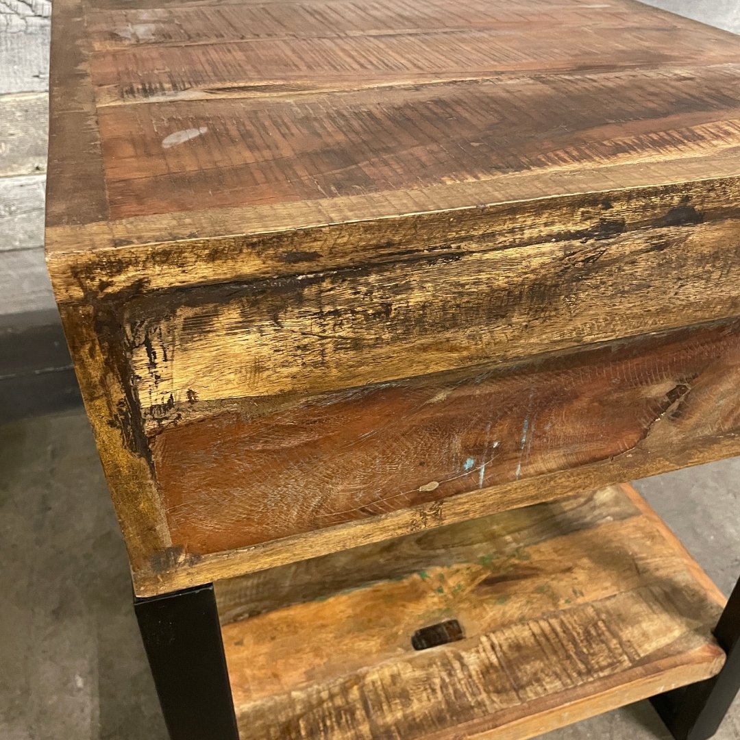 Tolo 2 drawer reclaimed wood nightstand - Rustic Furniture Outlet