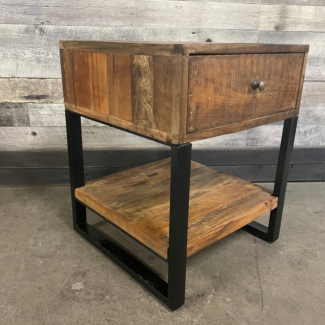 Tolo 2 drawer reclaimed wood nightstand - Rustic Furniture Outlet