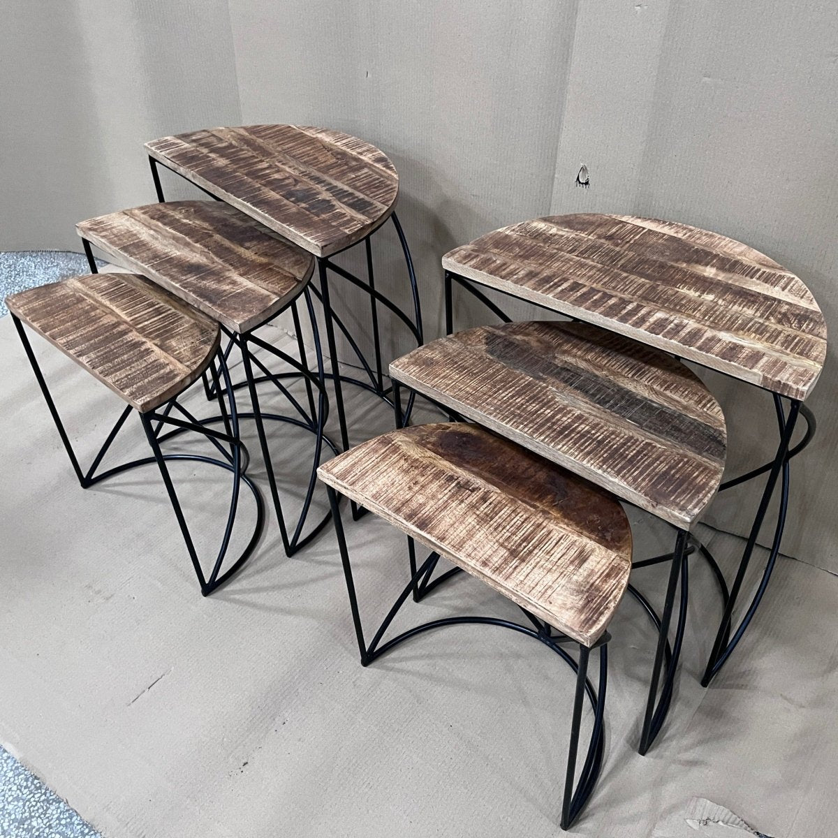 Trivi set of 3 nesting end tables - Rustic Furniture Outlet