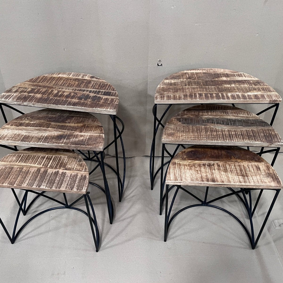 Trivi set of 3 nesting end tables - Rustic Furniture Outlet