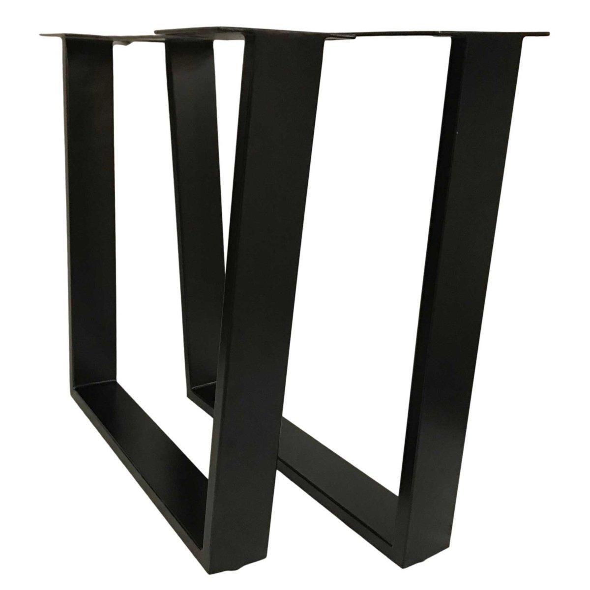 U-Style Industrial black metal table Legs (Set of 2) - Rustic Furniture Outlet