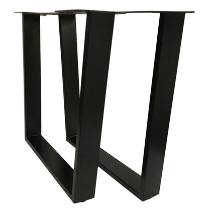 U-Style Industrial black metal table Legs (Set of 2) - Rustic Furniture Outlet