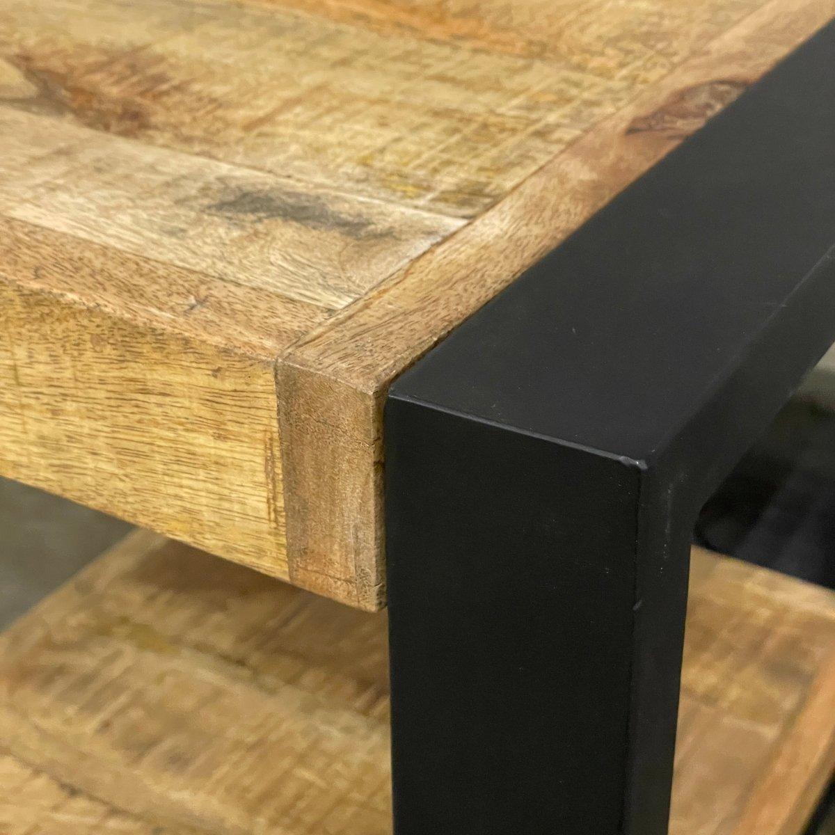 Table de bout rustique en bois de manguier Watson Industrial - Rustic Furniture Outlet
