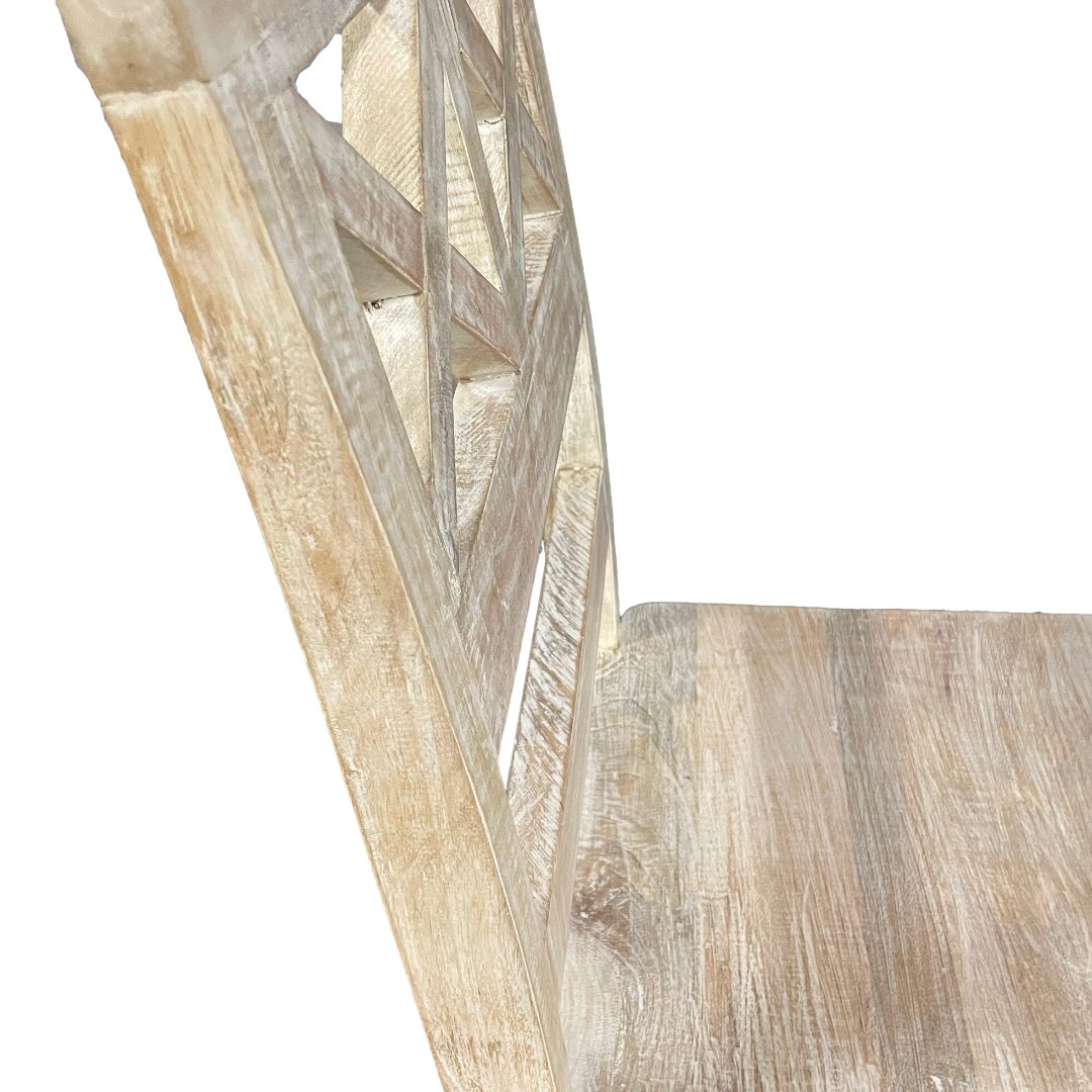 White Elisa wooden dining chair - Rustic Furniture Outlet