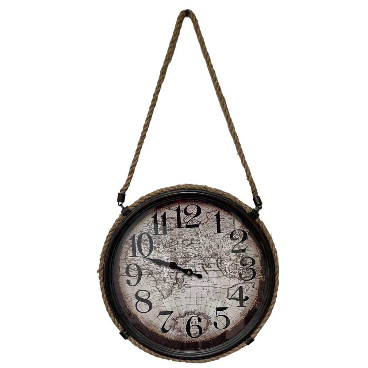 Horloge murale carte du monde - Magasin de meubles rustiques