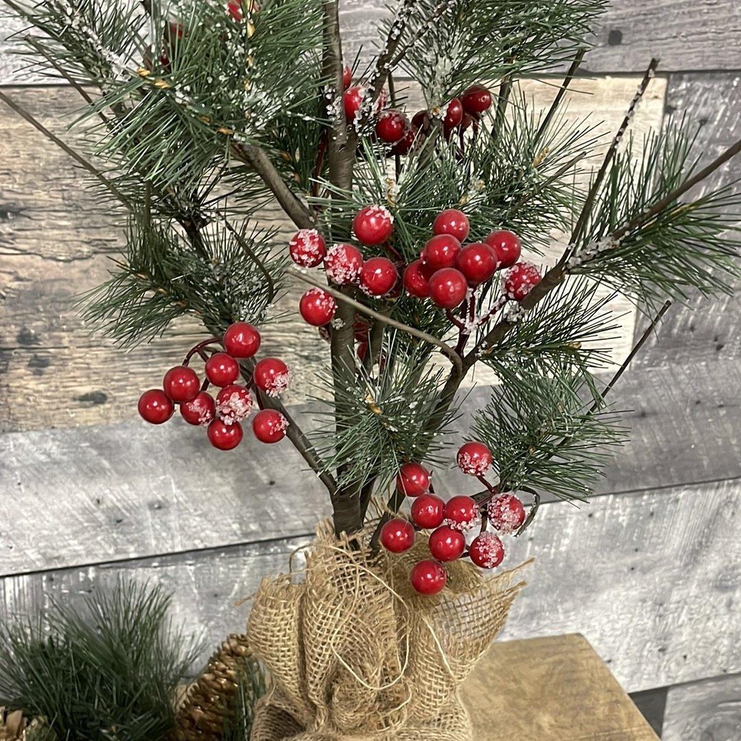 Xmas Pine tree with Berries - Rustic Furniture Outlet