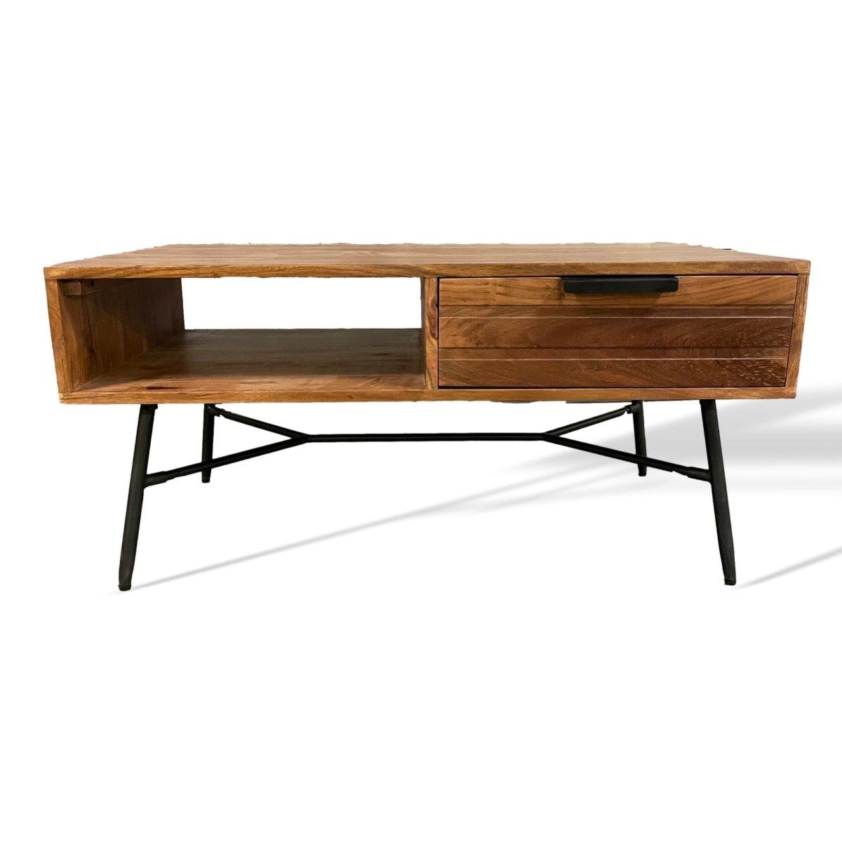 Table basse en bois d'acacia de yoga - Outlet de meubles rustiques