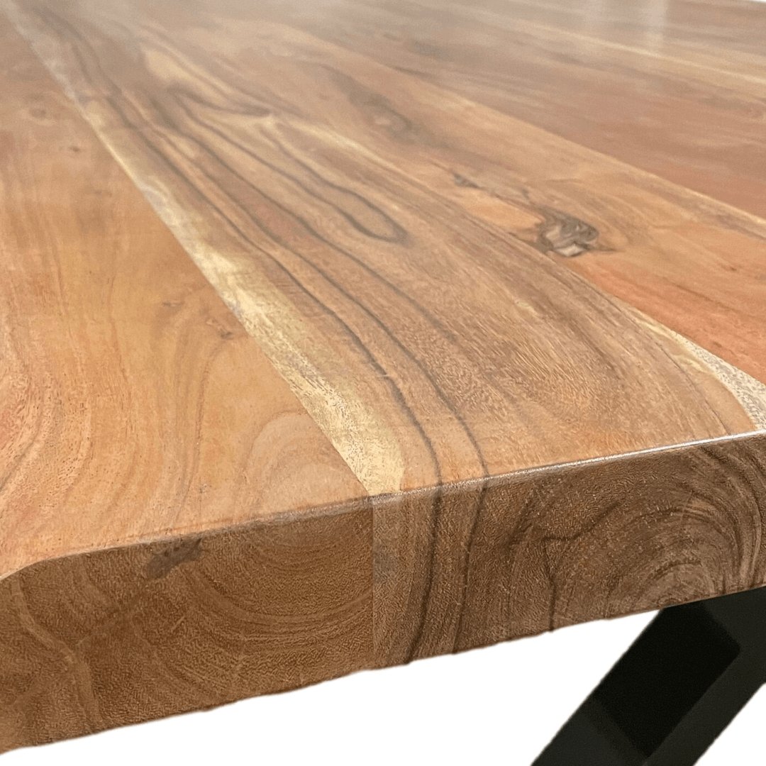 Yukon live edge acacia wood dining table - Rustic Furniture Outlet